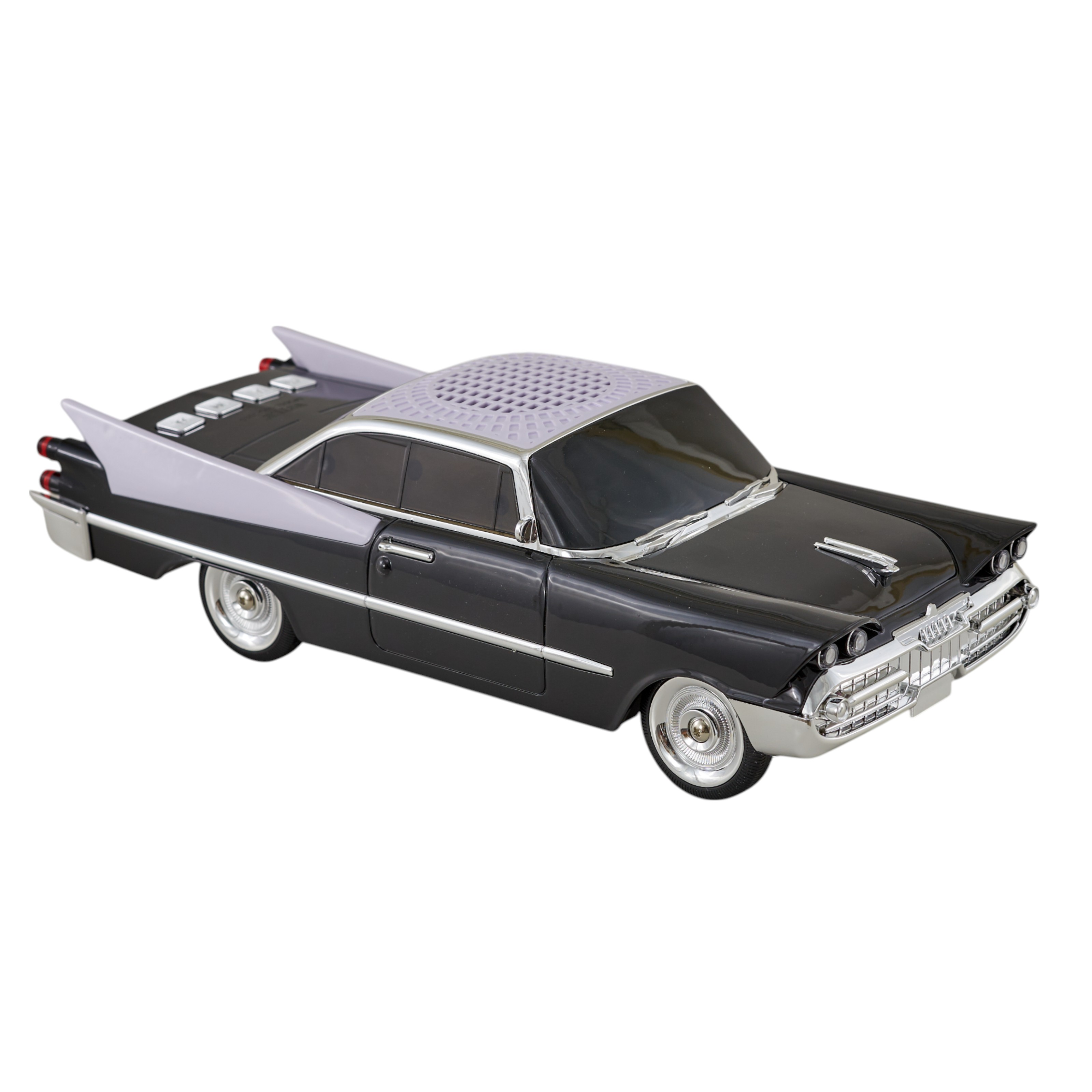 Bomboniera Speaker American Car Rossa in materiale di qualità per eventi, codice 1394072. Design iconico a forma di auto americana rossa, dimensioni 28x11,2x8,7 cm, ideale per musica e decorazione.