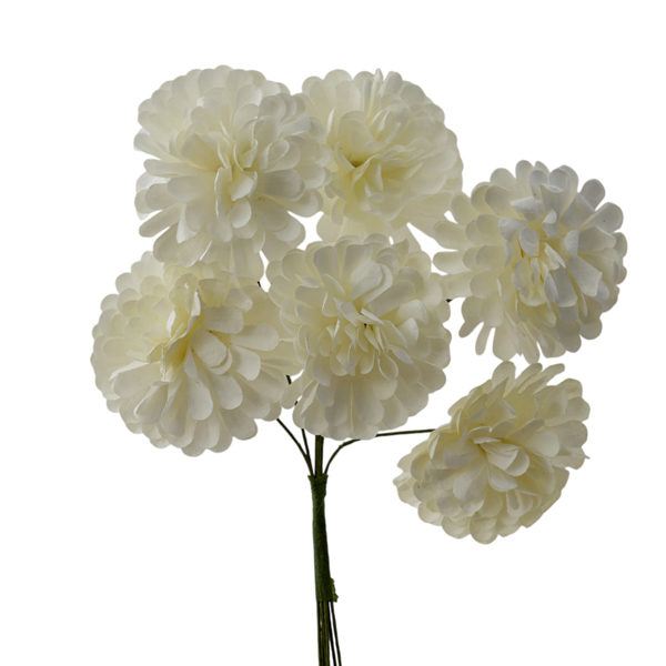 Fiore artificiale dalia mini bianco diametro 3 cm per bomboniere matrimonio e decorazioni floreali 1439130