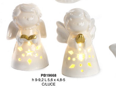 regalo natale angelo porcellana luce economica sotto 10€ per lei lui 4.90 €