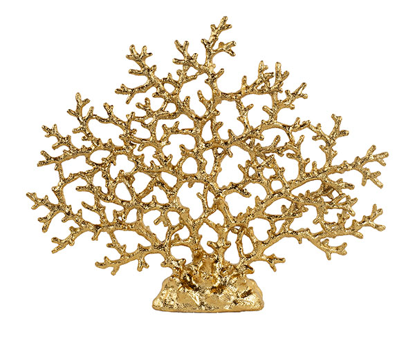 Decorazione a forma di corallo color oro, 430x350 mm. Bomboniera per matrimonio, anniversario, eventi speciali (cod. 200354).