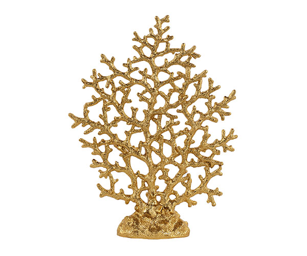Decorazione a forma di corallo color oro, 255x335 mm. Bomboniera per matrimonio, anniversario, eventi speciali (cod. 200355).