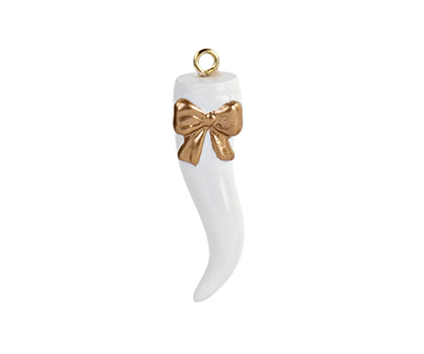 Cornetto bianco con fiocco oro bomboniera matrimonio