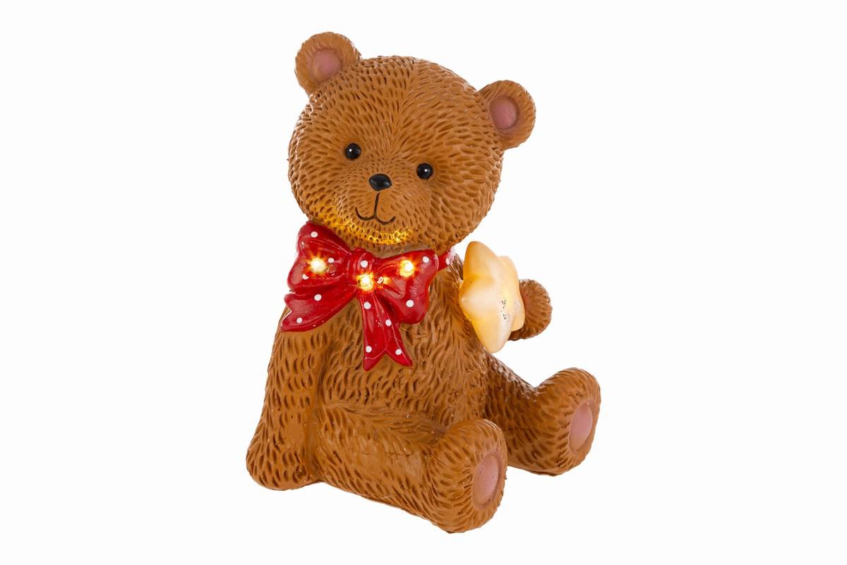 Orsetto natalizio luci resina regalo Natale carino per bambini amichetti 2025