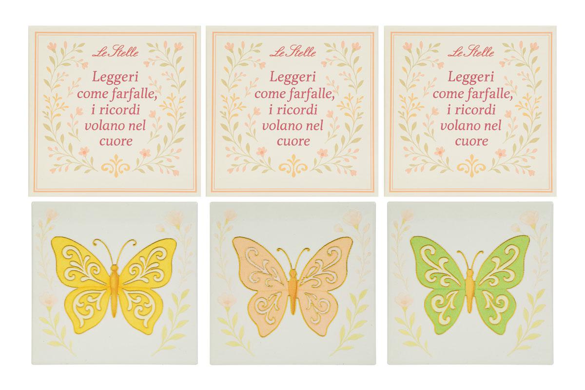 POGGIAPENTOLA FARFALLA CERAMICA 3 ASS. 15x15CM C/ASTUCCIO Cod. 58017 da Bomboniere & Company S.r.l. Siracusa.