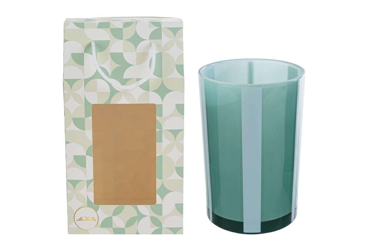 Vaso vetro verde 58061 dimensioni 12x12xh.18 cm c/shopper 156640 per bomboniere Novità 2026 da Bomboniere & Company S.r.l Siracusa.