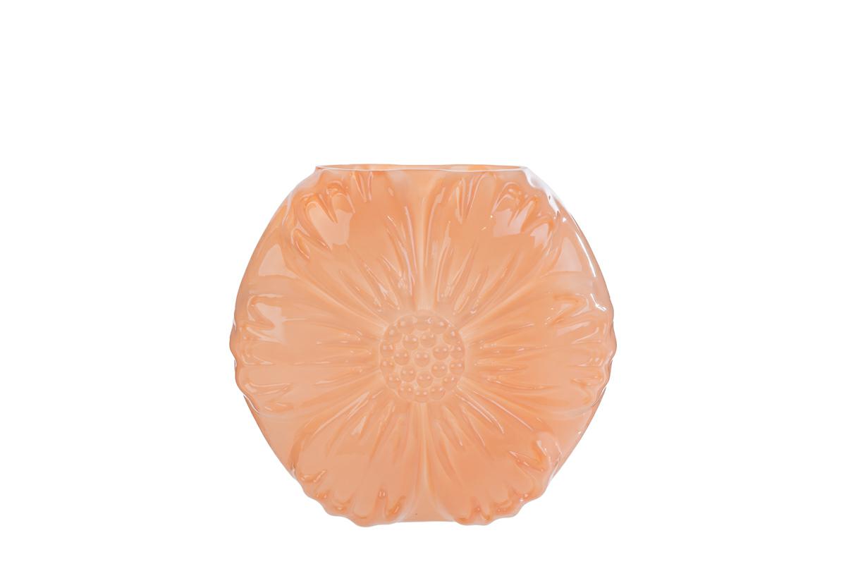 VASO VETRO FIORE SALMONE 14x6xH.15CM C/SHOPPER 156572 Cod. 58205 da Bomboniere & Company S.r.l. Siracusa.