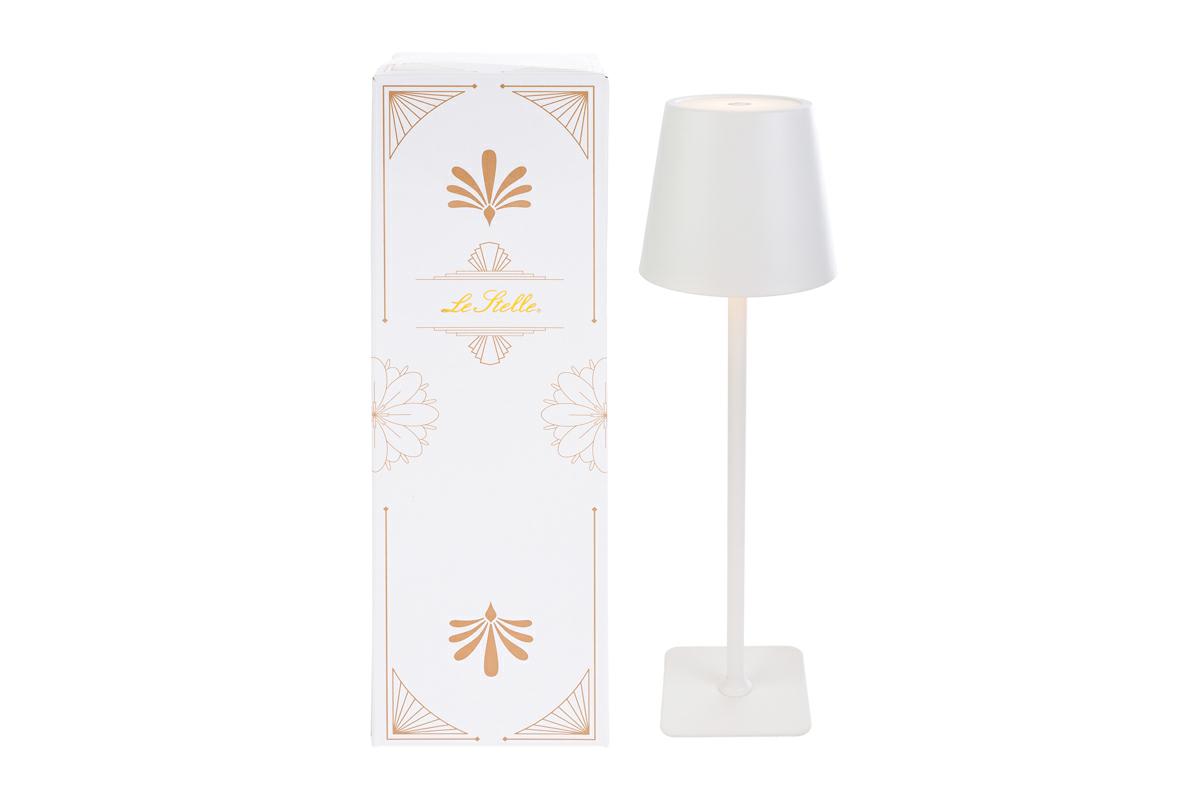LAMPADA DA TAVOLO BIANCA TOUCH LED/USB 10xh.36CM C/COLOR/BOX Cod. 58233 da Bomboniere & Company S.r.l. Siracusa.