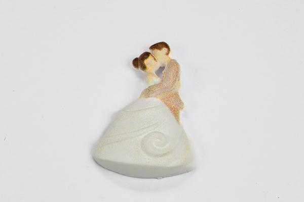 Gessetto coppia sposi 3x4 cm in gesso per bomboniere matrimonio e anniversari