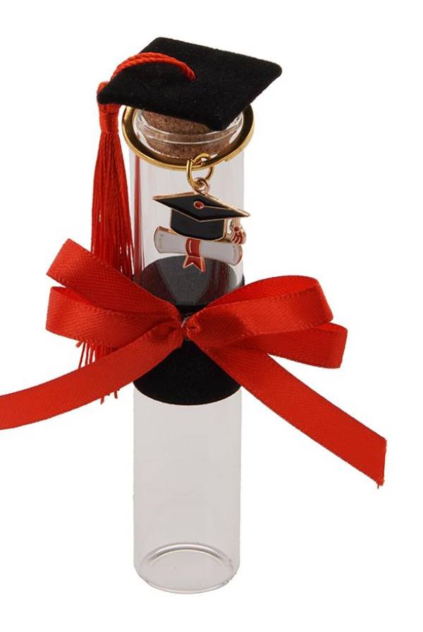ACL326/R - PROVETTA LAUREA RED CON /P.CHIAVI H.12CM bomboniere laurea economiche on line