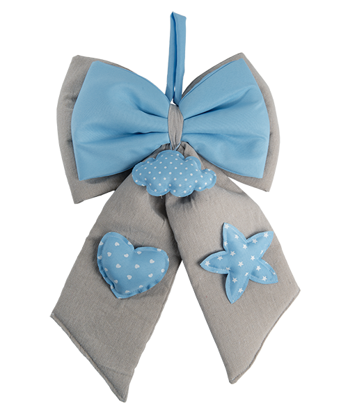 Fiocco nascita rustic celeste 33x50 cm per annuncio nascita bimbo stile rustic e battesimo AN018