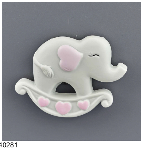 Bomboniera magnete elefantino dondolo rosa h.4cm - idea dolce e giocosa per nascita, battesimo e eventi baby girl