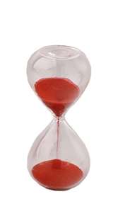 CODICE JQ3RS: clessidra vetro con sabbia rossa h.10cm bomboniere laurea economiche on line