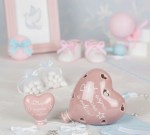 Bomboniera Palloncino Cuore Rosa LED Bomboniera a forma di palloncino a cuore rosa con scritta bianca 'Chi sogna impara a volare', versione magnete e lampada LED per eventi bimba.