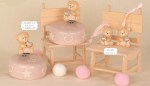 Orsetto Rosa con Cuore: Carillon o Statuina per Nascita e Battesimo Collezione Orsetto Rosa con cuore argento: versione statuina da 4cm e carillon da 9cm.