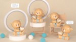 Bomboniera Battesimo Orsetto LED: Lampada da Tavolo e Punto Luce Composizione bomboniere Orsetto LED linea Cielo in varie dimensioni per battesimo bimbo.