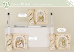 Bomboniera Penna con Icona Sacra in Resina – Comunione e Cresima Set di tre bomboniere con penna e icone in resina per Sacra Famiglia, Comunione e Cresima.