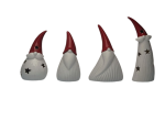 A4384 - A4385 - A4386 - BABBO GNOMO LED H15 Candela Gnomo A4383 e Babbo Gnomo LED A4384 (h.19 cm), A4385 (h.21 cm), A4386 (h.15 cm) in ceramica per bomboniere Natale 2025, design festivo, da Bomboniere & Company S.r.l Siracusa.