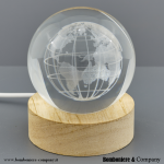 10181179 sfera vetro con globo led e base legno