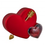 1081294 Bomboniera Scatola Cuore Rossa con Rosa Stabilizzata 12x13x16 cm, in velluto rosso a forma di cuore con una rosa stabilizzata, per eventi come matrimoni e anniversari, codice 10181294.