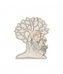 Icona sagomata con bimbo in preghiera e albero della vita per prima comunione.