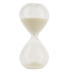 Bomboniera Clessidra Vetro Bianco Trasparente 13cm - Design Minimal Clessidra in vetro bianco trasparente da 13 centimetri per bomboniere.