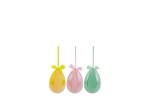 12226 APPENDINO UOVO PLASTICA FLOCCATO3COL.ASS.8x10CM 12226-12