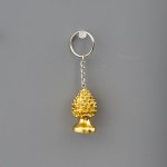 1240104 PORTACHIAVE PIGNA ORO 4cm Bomboniera portachiavi pigna oro in ceramica 4cm - simbolo lusso e tradizione per matrimoni, eventi e regali speciali