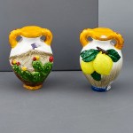 Bomboniera Anfora Sicilia in Ceramica - Decorazione Etna e Limoni Bomboniere anfora siciliana con decoro Etna e Limoni in ceramica.
