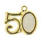 Numero 50 in zama smaltata oro per bomboniere Nozze d'Oro altezza 3 cm - Bomboniere & Company