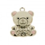 Orsetto teddy in zama rosa per bomboniere nascita femminuccia altezza 3 cm - Bomboniere & Company