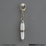 1367001 - Penna Bianca Portachiavi con Strass Penna bianca portachiavi con strass scintillanti bomboniera