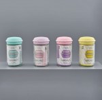 1404005 Bomboniera barattolo macaron in vetro 660cc, 4 colori assortiti - idea dolce e colorata per confetti, matrimoni e eventi