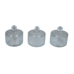 Scatolina vetro portaconfetti 1412001 Scatolina in vetro trasparente lavorato con coperchio per confetti capienza 90ml misura 6x7 cm codice 1412001.
