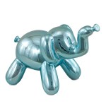 1451002 Bomboniera Salvadanaio Elefante Gr. Celeste 19x11,5x14,3 cm, in ceramica, con design a forma di elefante celeste per eventi come battesimi e nascite, codice 1451002.