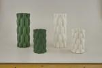 1474030 Vaso bocca larga verde opaco piccolo 17x17x28cm
