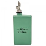 1507005 - Bottiglia Olio Vetro Cuore Tappo Verde – Dim. 10,7×4,5×19,2 cm – 2027 Bottiglia olio vetro cuore tappo verde