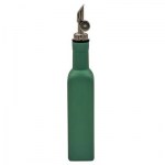 Oliera vetro verde bomboniera matrimonio 1507013 Oliera bomboniera matrimonio in vetro verde alta slanciata con tappo dosatore metallico misura 5x5x25 5 cm codice 1507013.