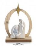 19684 - GRUPPO NATIVITA' CON CAPANNA STIL. 12.8 CM. PORCEL. LEGNO 196843