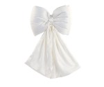 200167 Bomboniera Fiocco Portafedi Raso Bianco 25x44 cm, in raso bianco for presenting wedding rings, ideal for weddings and anniversaries, code 200167.
