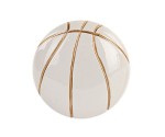 200169 Bomboniera Pallone Basket Bianco-Oro Calamita D.45 mm, in resina con finitura bianco-oro, per eventi come comunioni e battesimi, codice 200169.