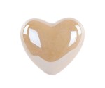 Calamita Cuore Beige Perlato in resina, H.40 mm. Bomboniera per matrimonio, battesimo, comunione (cod. 200273).