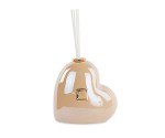200274 Diffusore a Cuore Beige Perlato in porcellana, H.140 mm, con scatola regalo. Bomboniera per matrimonio, battesimo, comunione (cod. 200274).