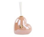 200280 Diffusore a Cuore Cipria Perlato in porcellana, H.140 mm, con scatola regalo. Bomboniera per matrimonio, battesimo, comunione (cod. 200280).