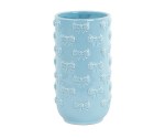 200293 Vaso Fiocchi Azzurro in ceramica, D.100xH.200 mm. Bomboniera per battesimo, nascita, compleanno (cod. 200293).