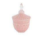 200384 Potiche decorativa rosa, D.115xH.170 mm, con scatola regalo inclusa. Bomboniera per matrimonio, battesimo, comunione (cod. 200384).