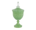 200390 Potiche coppa decorativa verde, D.115xH.240 mm, con scatola regalo inclusa. Bomboniera per matrimonio, battesimo, comunione (cod. 200390).