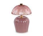 200546 Lampada bomboniera in vetro rosa antico, H.145 mm, con scatola regalo inclusa. Ideale per matrimonio, anniversario (cod. 200546).