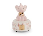 200552 Bomboniera carillon a forma di elefantino rosa, H.120 mm, musica Twinkle Twinkle, con scatola regalo. Ideale per battesimo, nascita (cod. 200552).