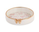 200581 Svuotatasche rosa con fiocchi, D.150xH.35 mm. Ideale per bomboniera nascita, battesimo (cod. 200581).