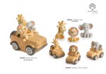 20981 Tre statuine di animaletti in resina in stile bomboniera: una giraffa, un leone e un elefantino 20981